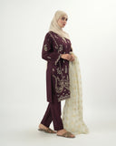 Valuables Women's Embroidered 3Pc Suit