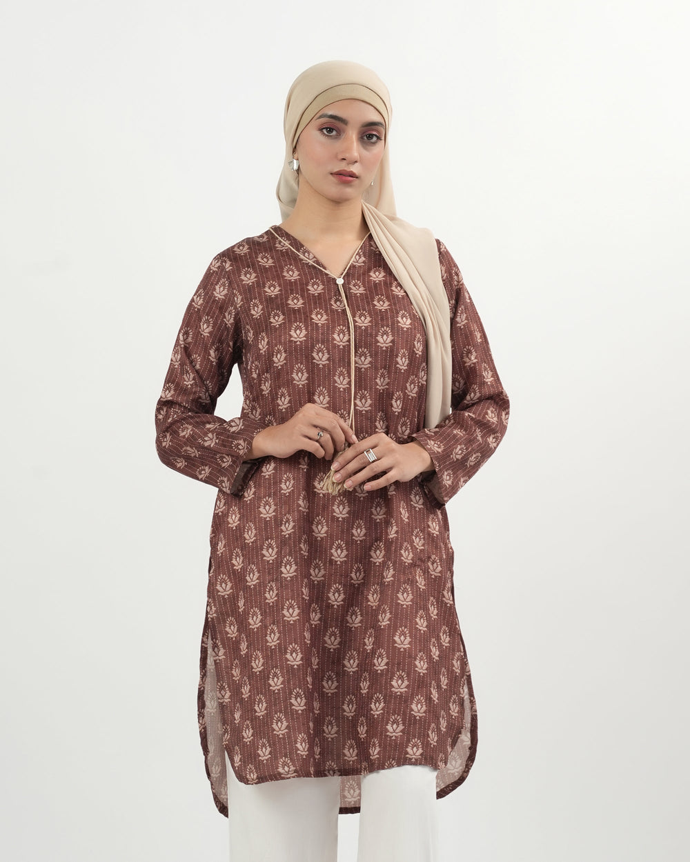Valuables Women's Printed Jacquard Kurti