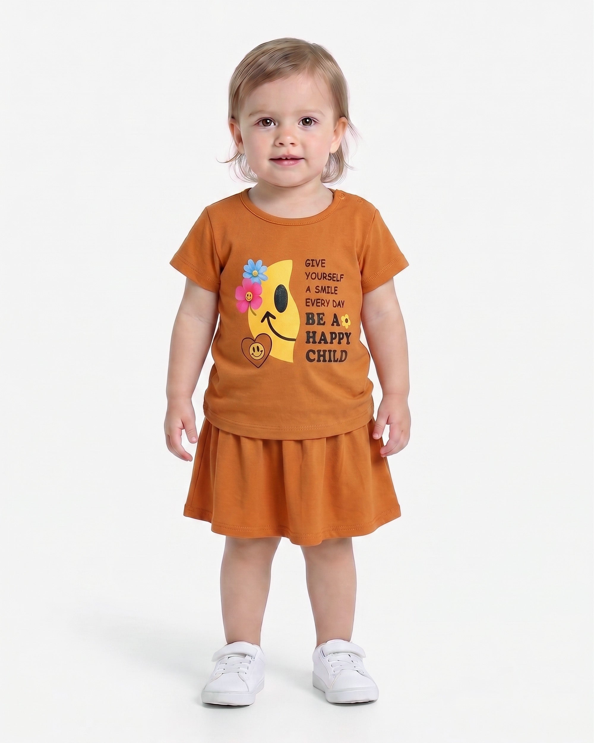Valuables Girls Half Sleeve Skirt Suit | Mannats Collection