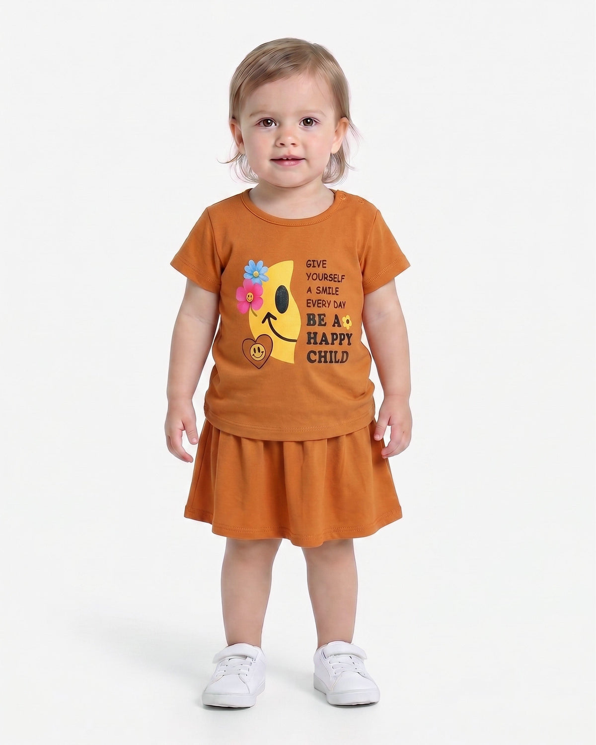 Valuables Girls Half Sleeve Skirt Suit | Mannats Collection