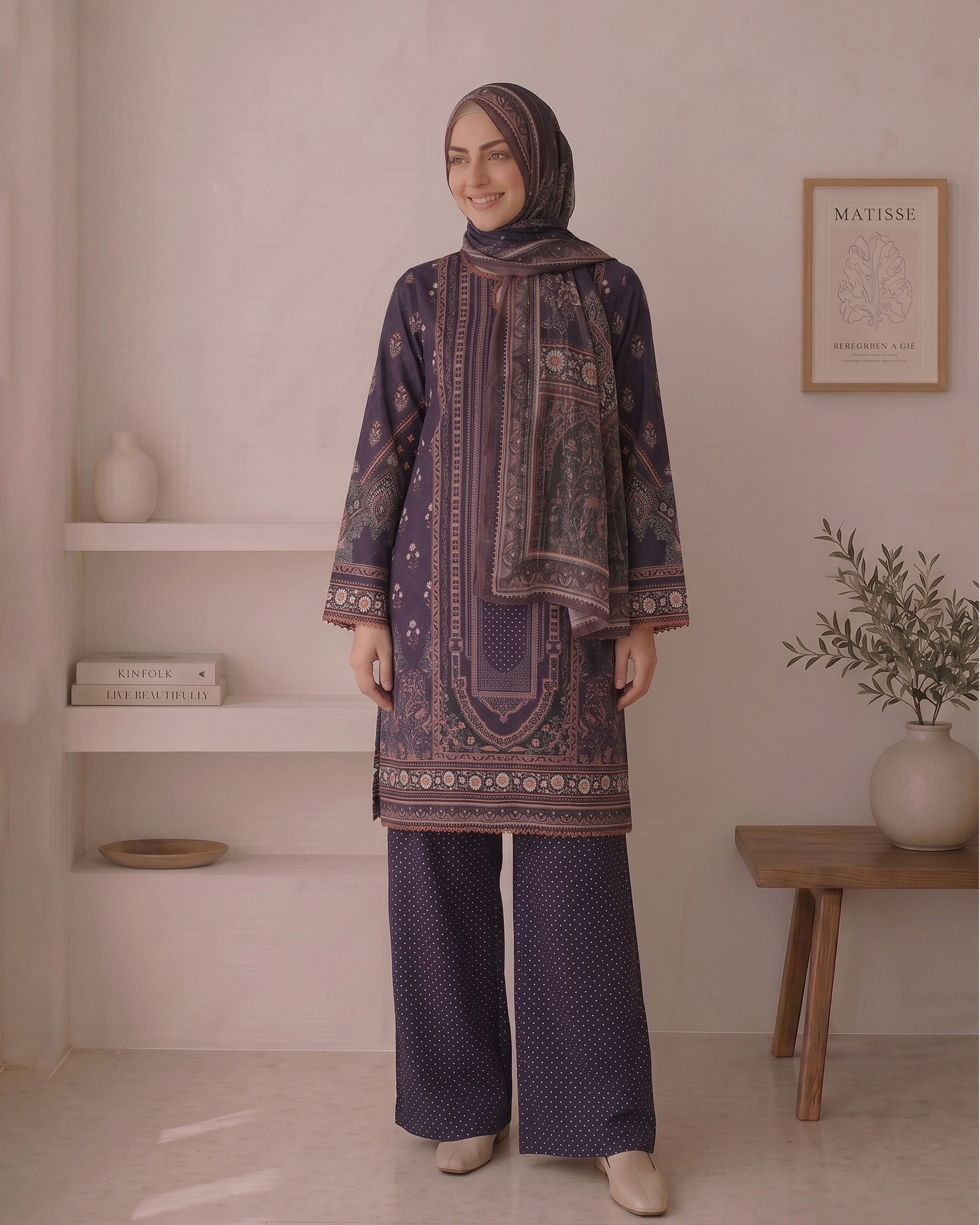 Valuables Women's Printed 3Pc Suit