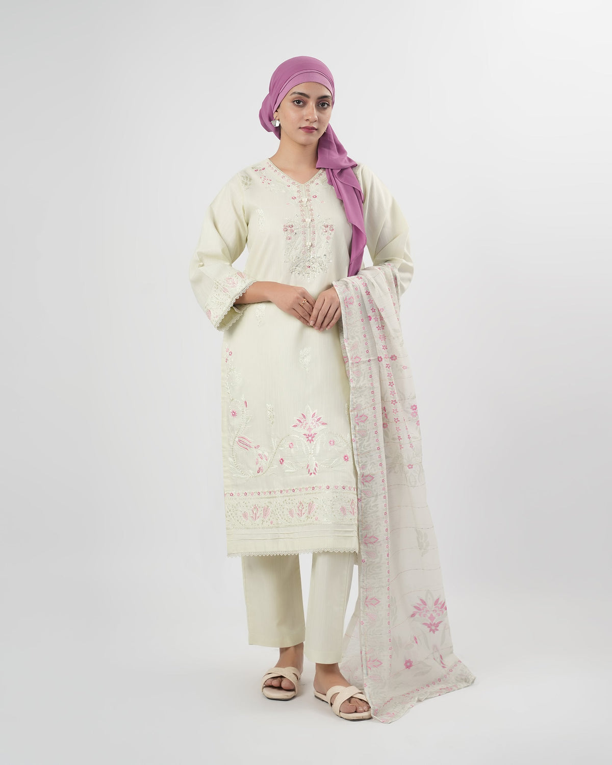 Valuables Women Embroidered 3Pcs Suit