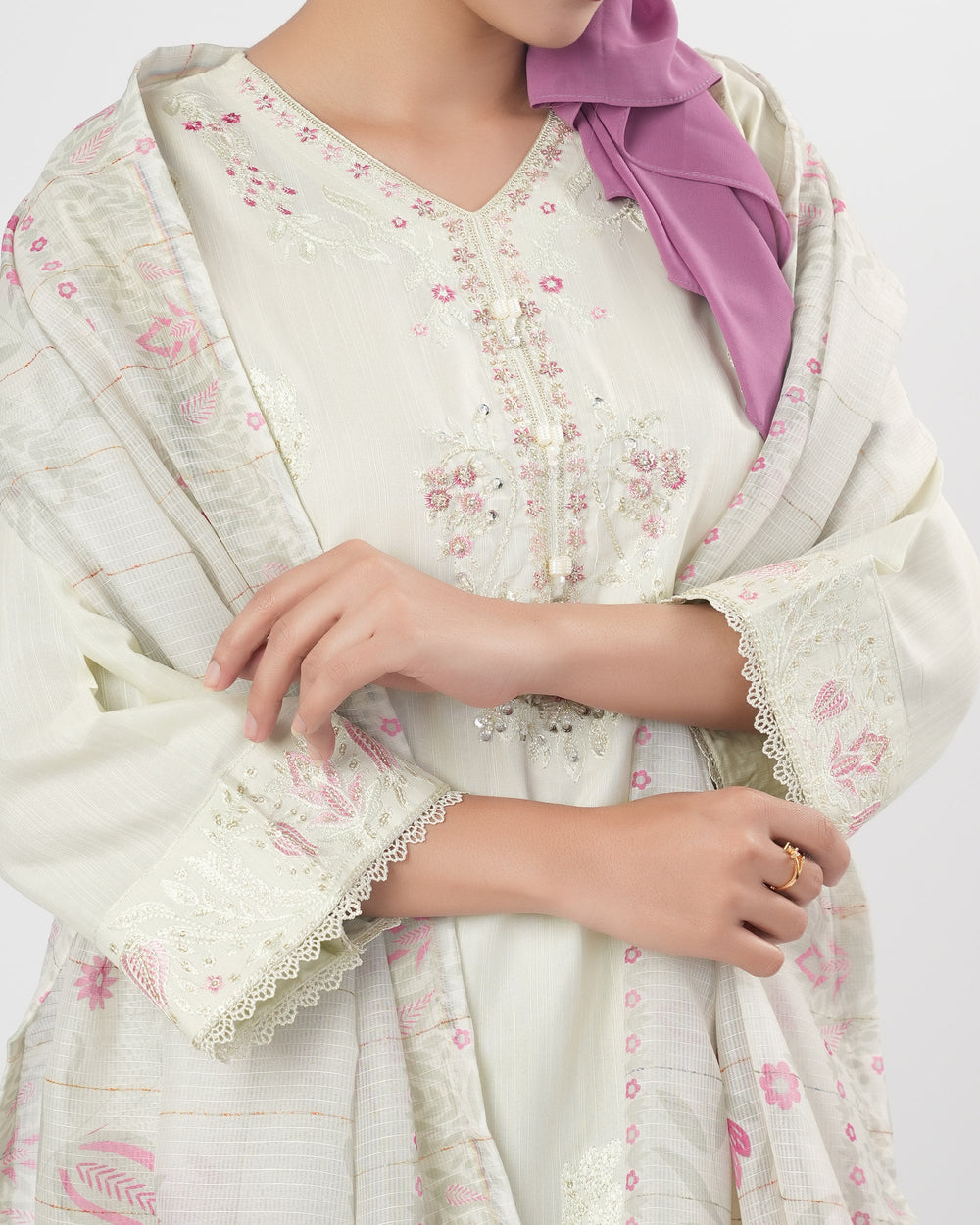 Valuables Women Embroidered 3Pcs Suit