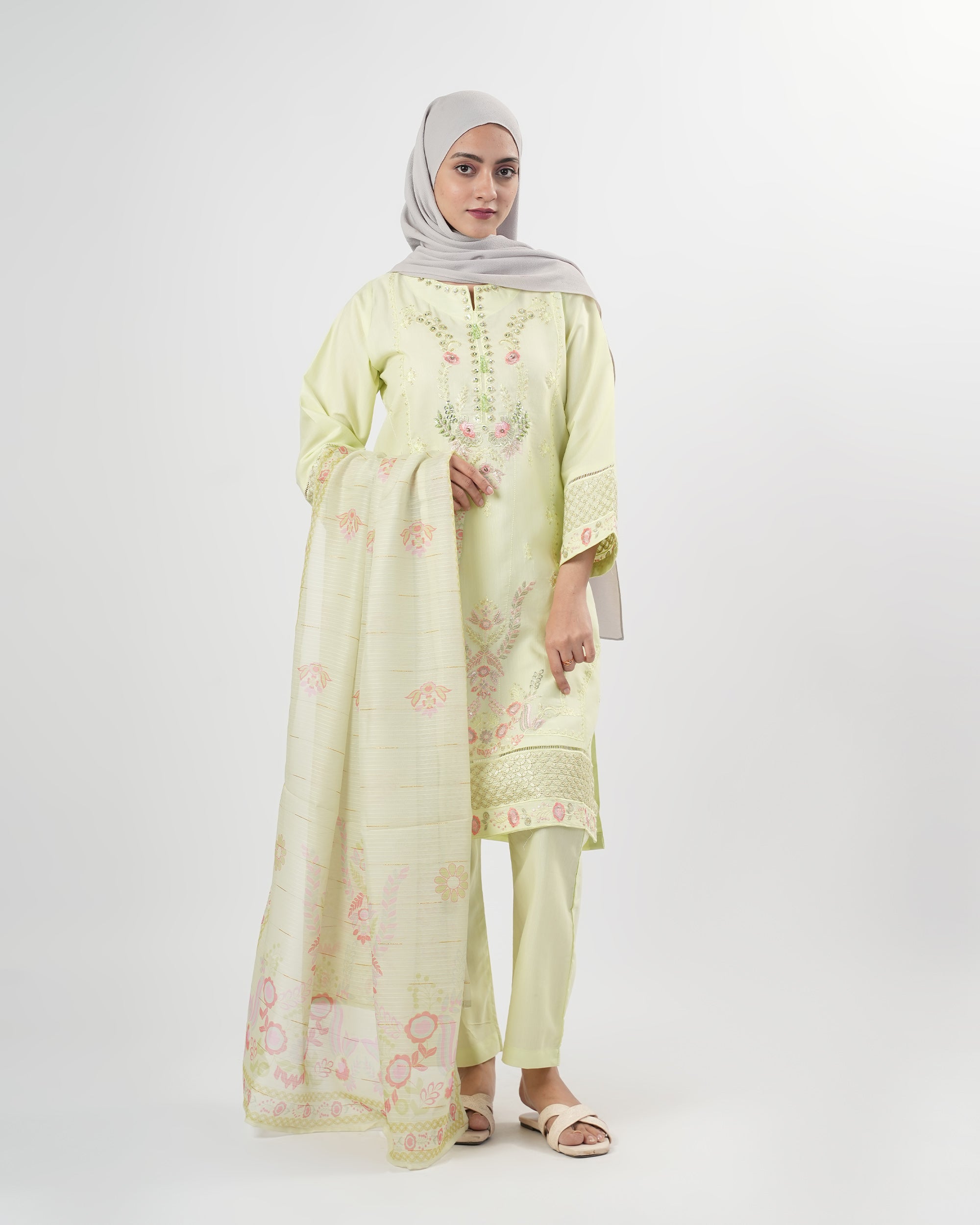 Valuables Women Embroidered 3Pcs Suit