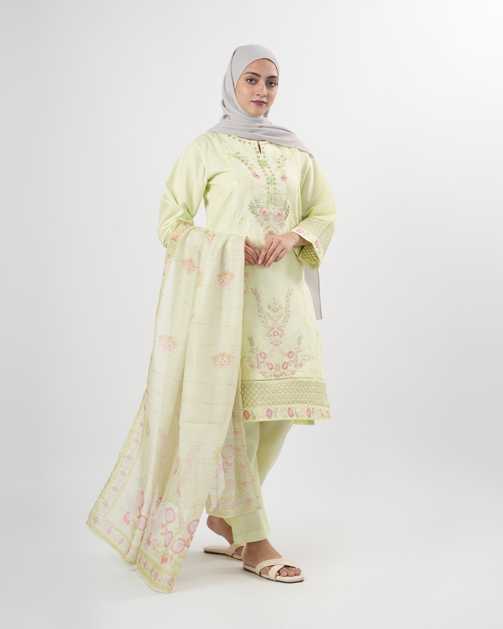 Valuables Women Embroidered 3Pcs Suit