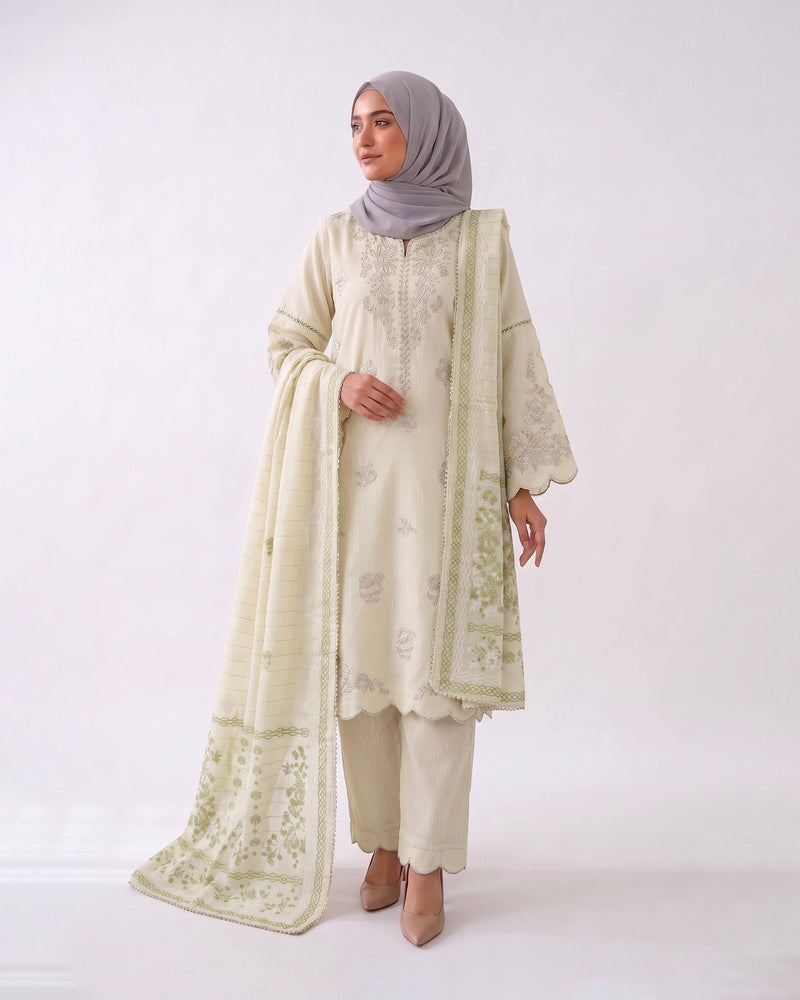Valuables Women's Embroidered 3Pc Suit