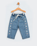 Eminent Newborn Girls Embroidered Denim Pants