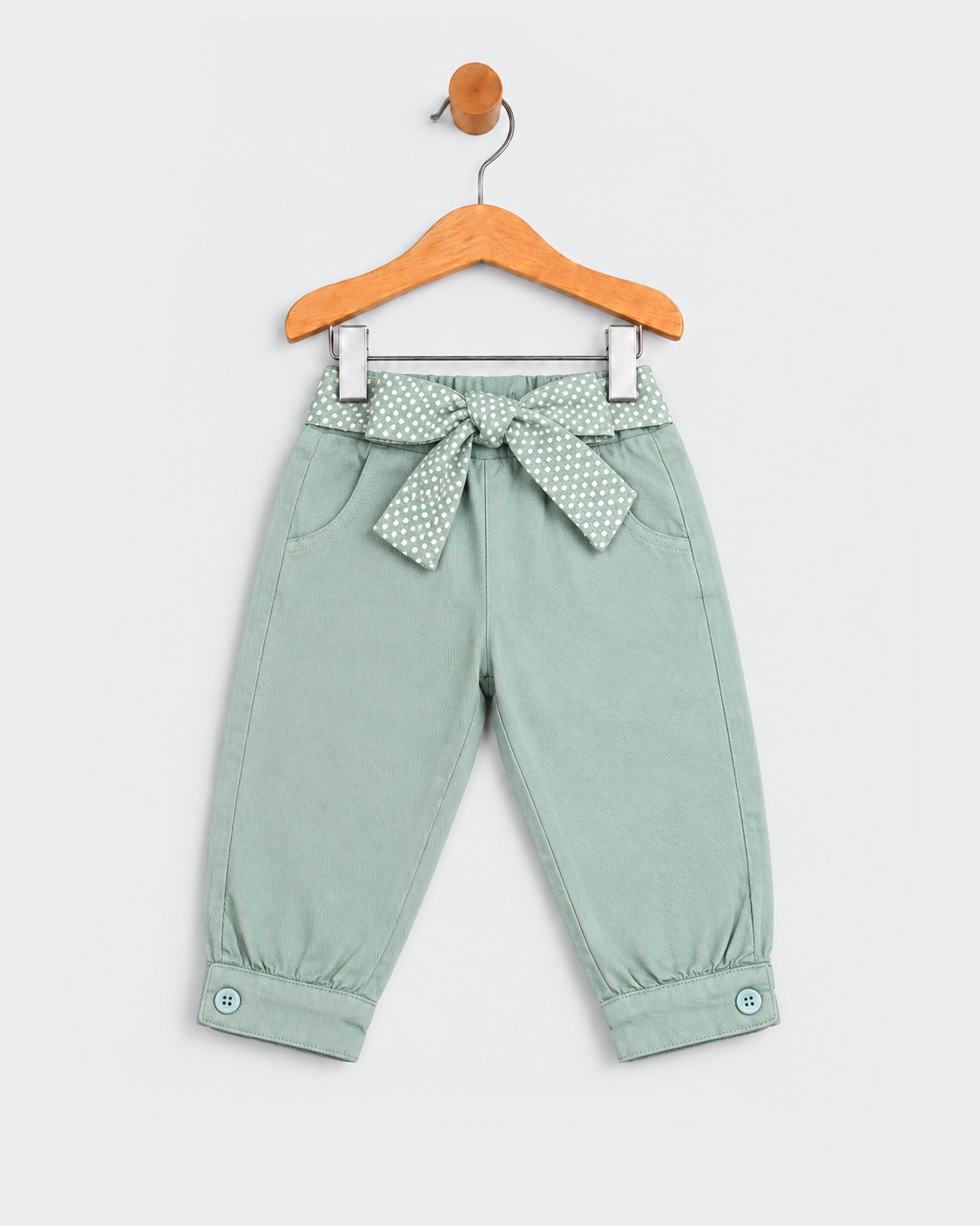Eminent Newborn Girls Cotton Twill Bow Pants