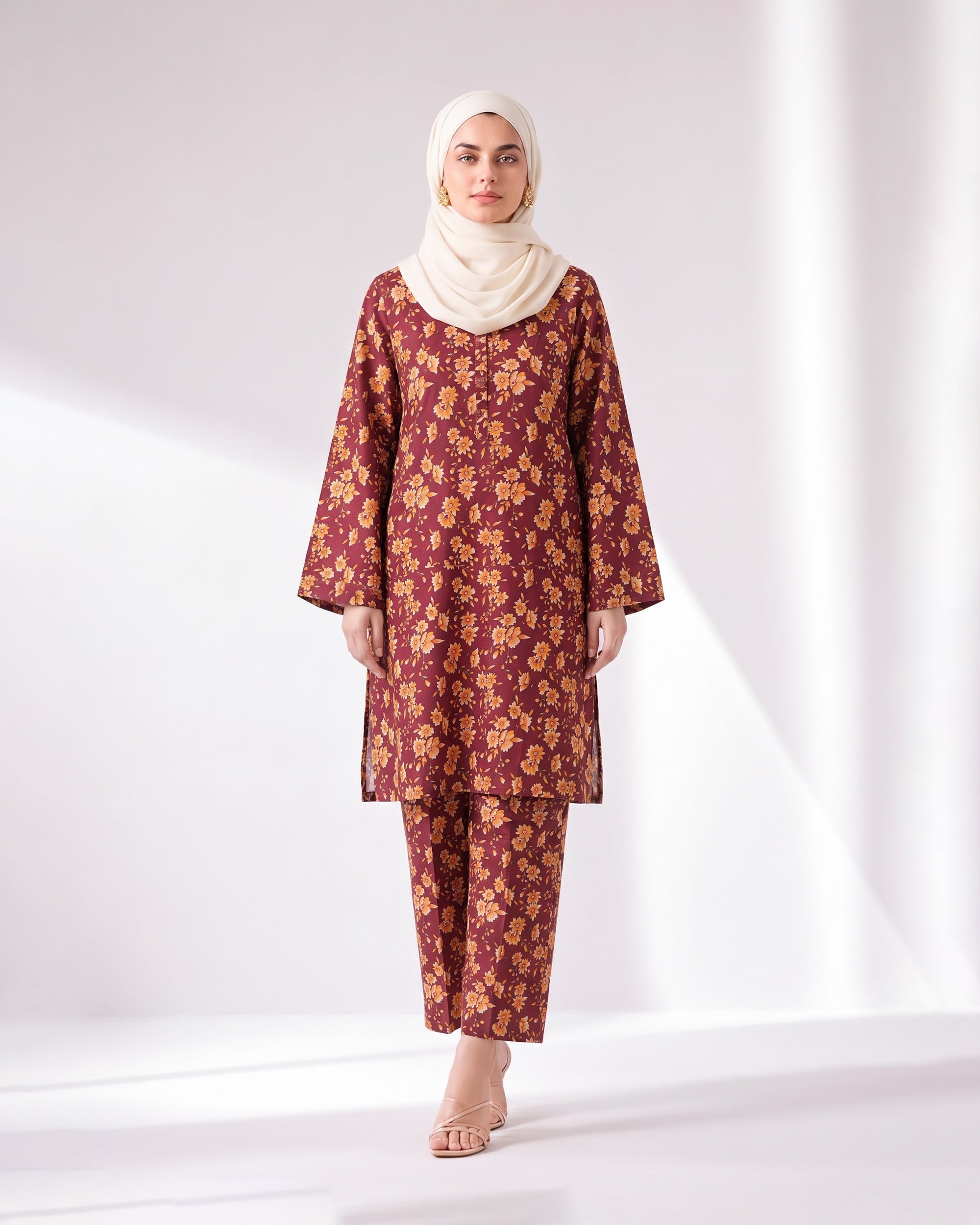 Women's Unstitched Printed 2 Pc Suit