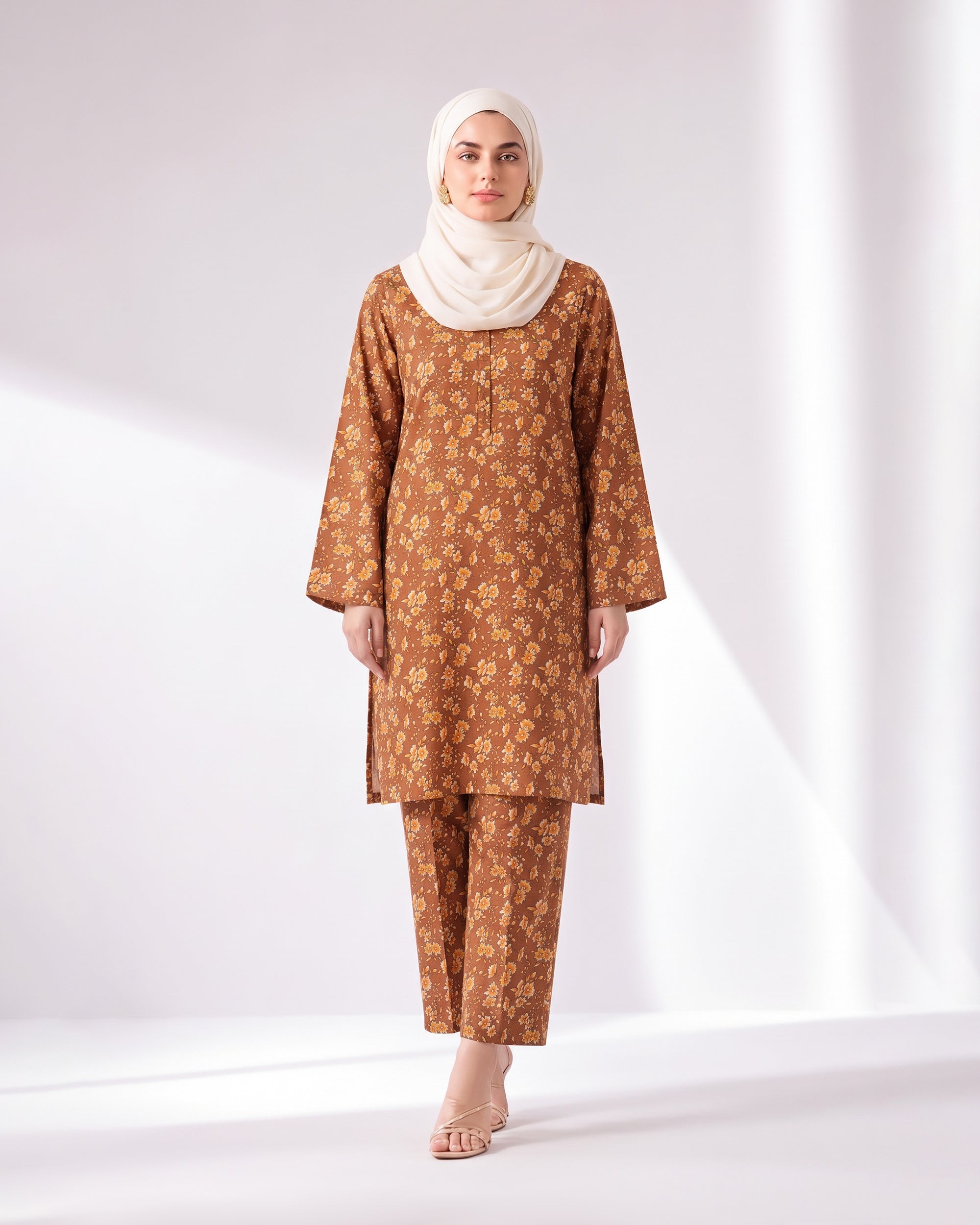 Women's Unstitched Printed 2 Pc Suit