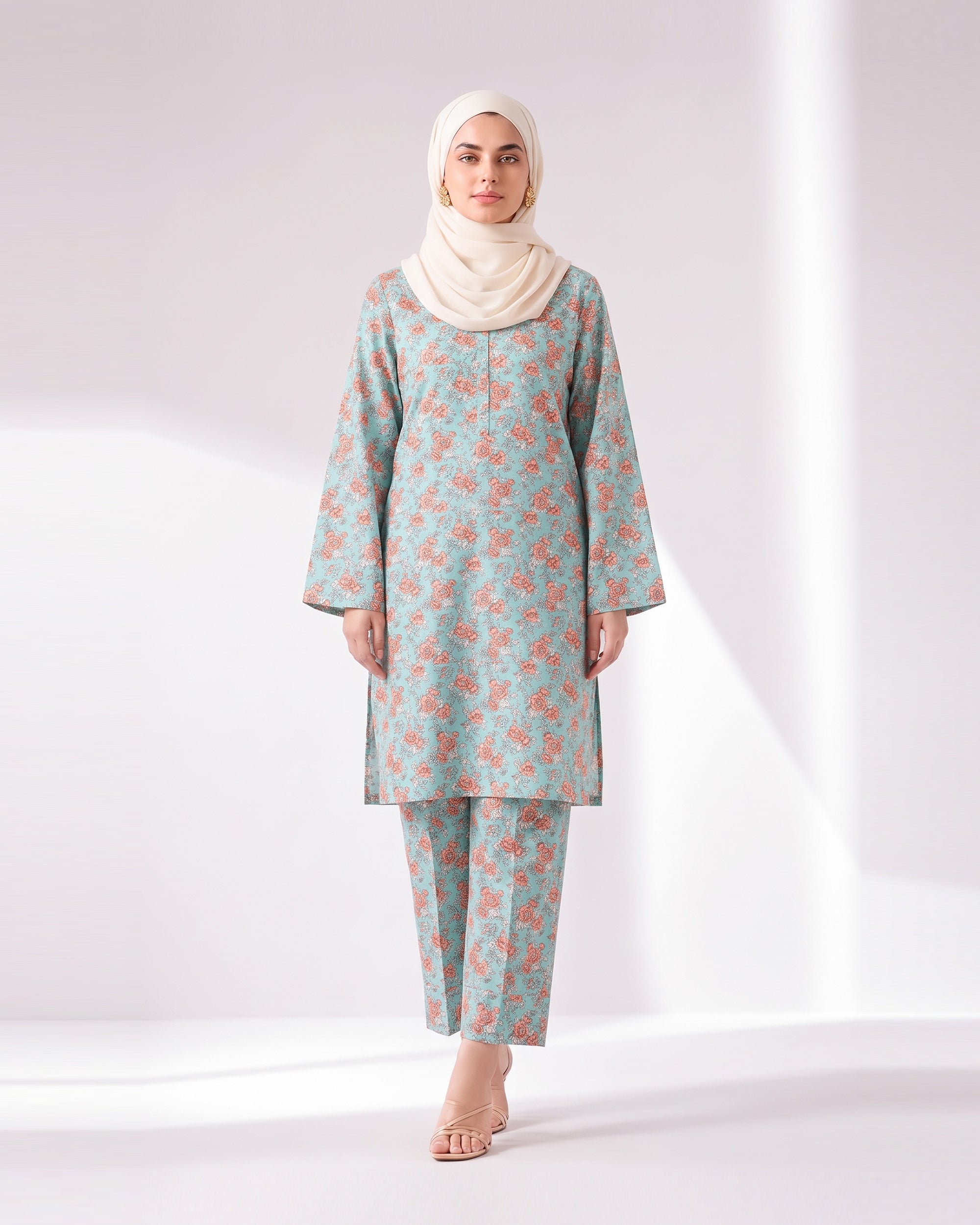 Women's Unstitched Printed 2 Pc Suit
