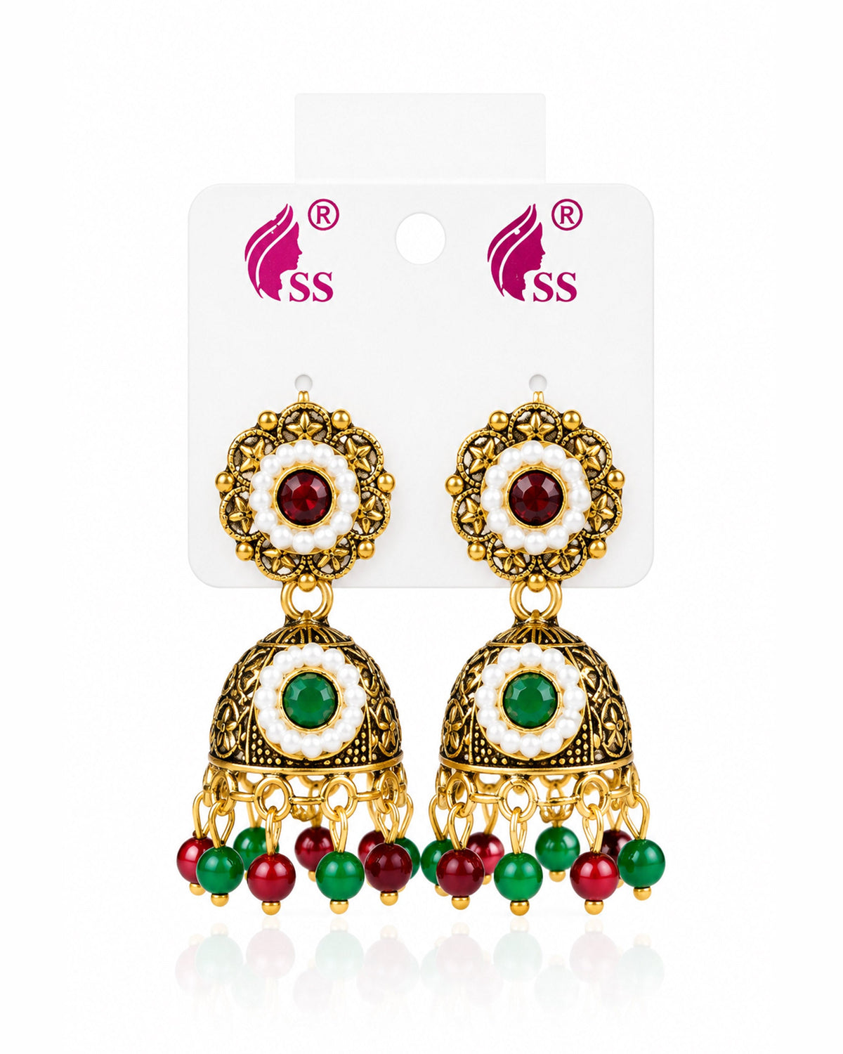 Antique Golden Jhumki Earrings