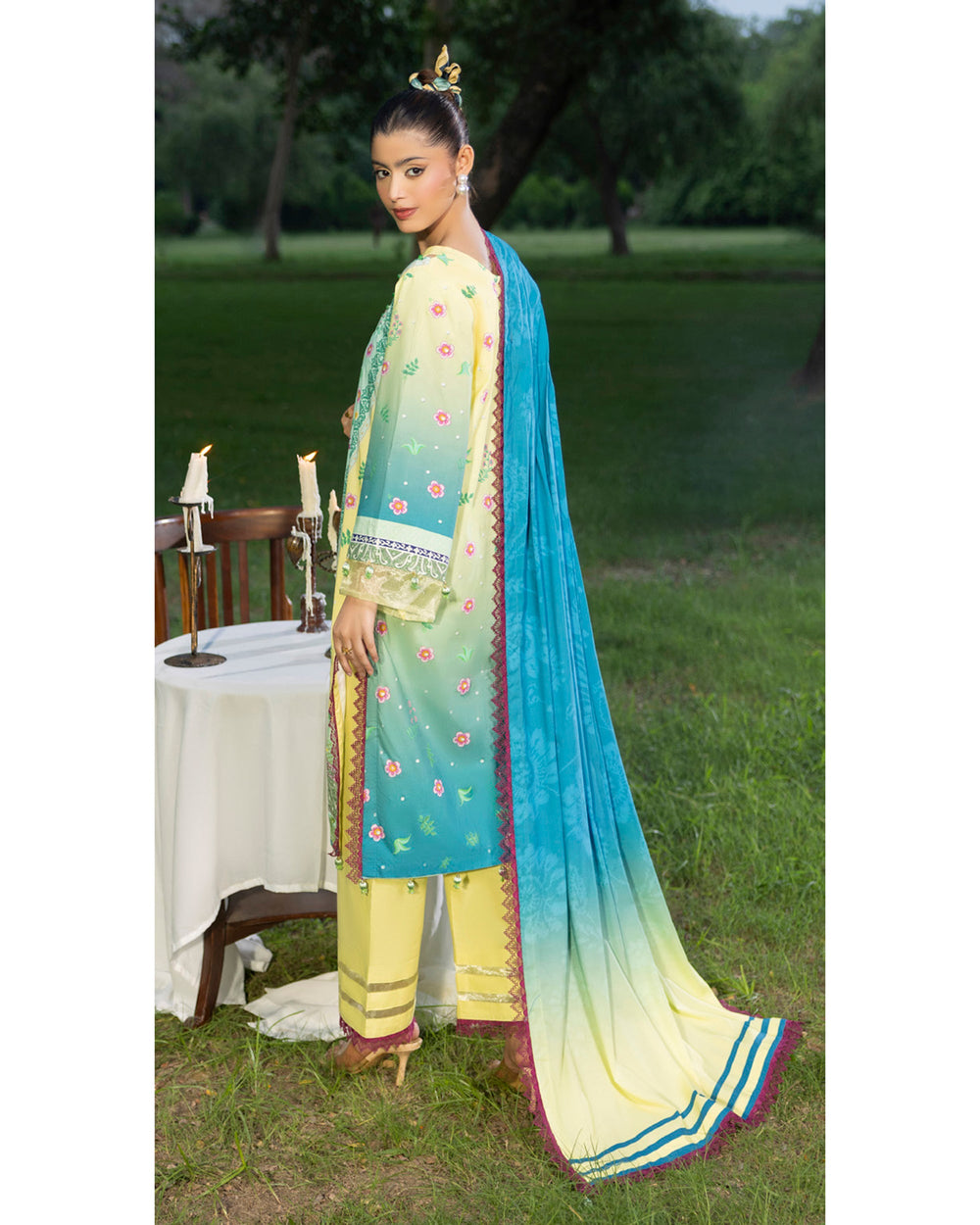 Colors Linen Digital Printed Suit - 3 Pc by Al-Zohaib