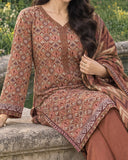Zarineh Everyday Khaddar Printed Suit - 3 Pc
