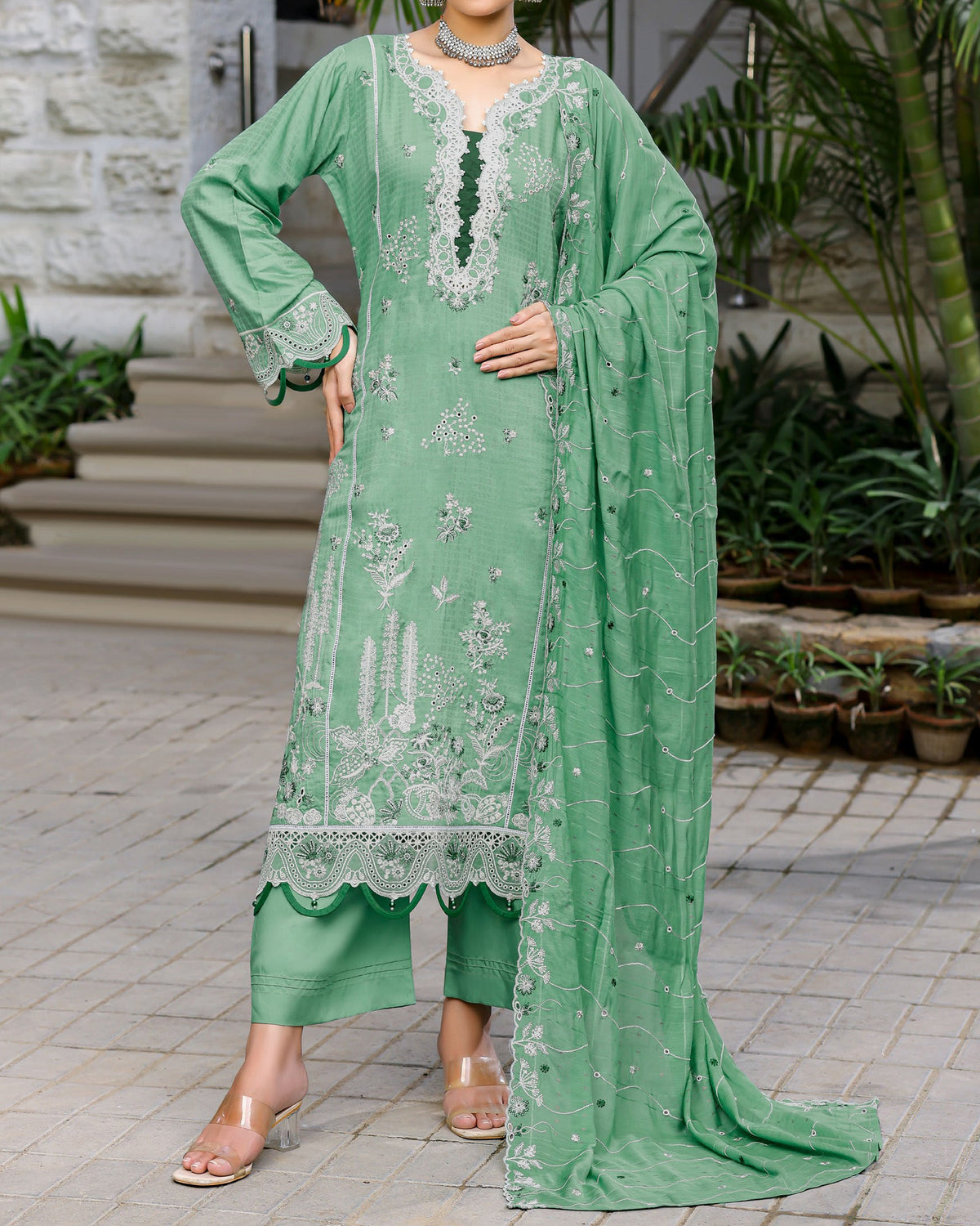 RA-Bin Hameed Tamin Viscose Fancy Embroidered Suit - 3 Pc