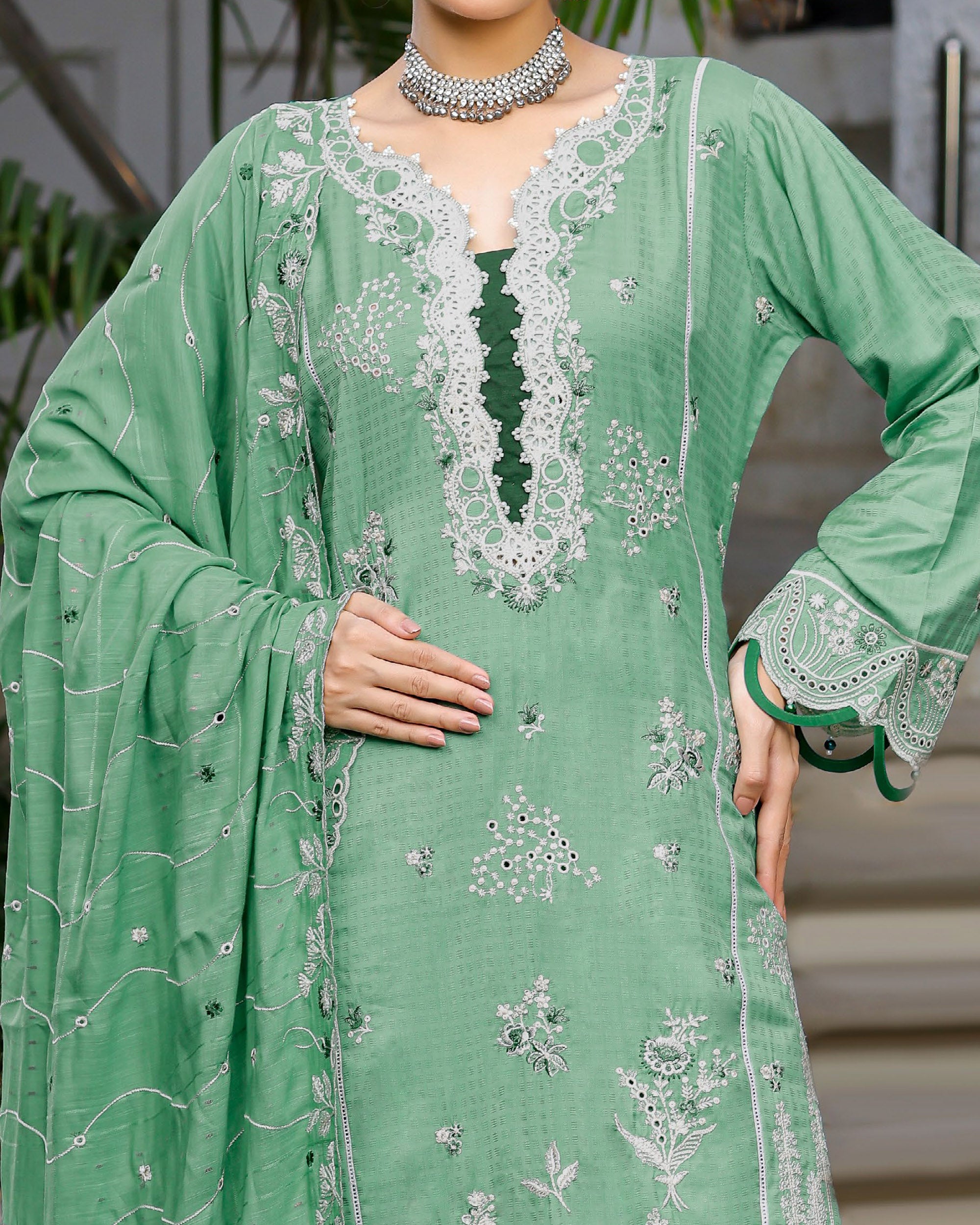RA-Bin Hameed Tamin Viscose Fancy Embroidered Suit - 3 Pc