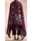 Zarineh Winter Muse Khaddar Printed Embroidered Suit - 3 Pc