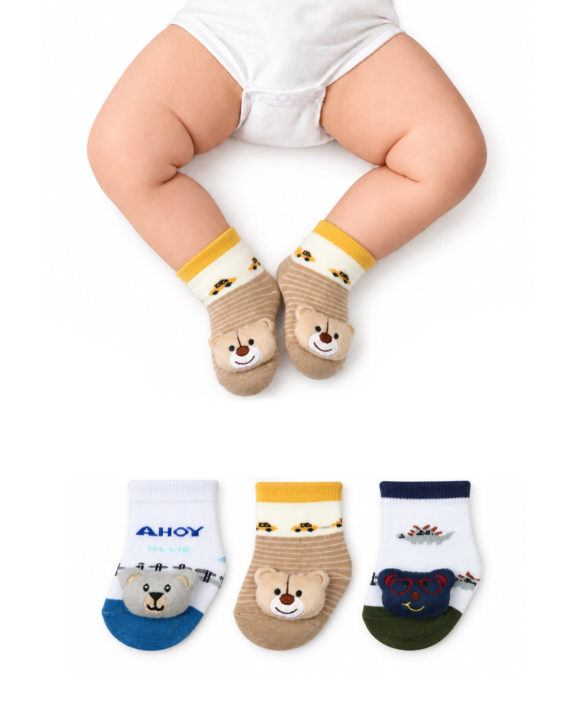 Newborn Character Socks - 3 Pc