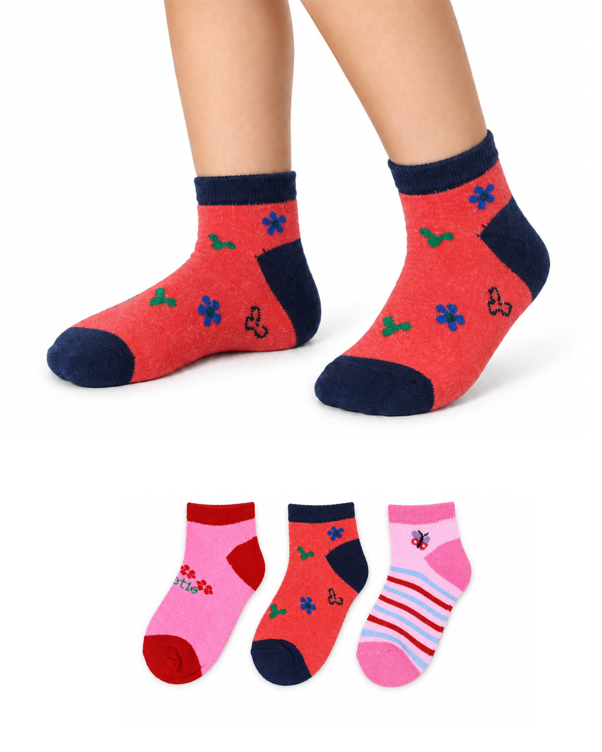 Kids Ankle Socks - 3 Pc